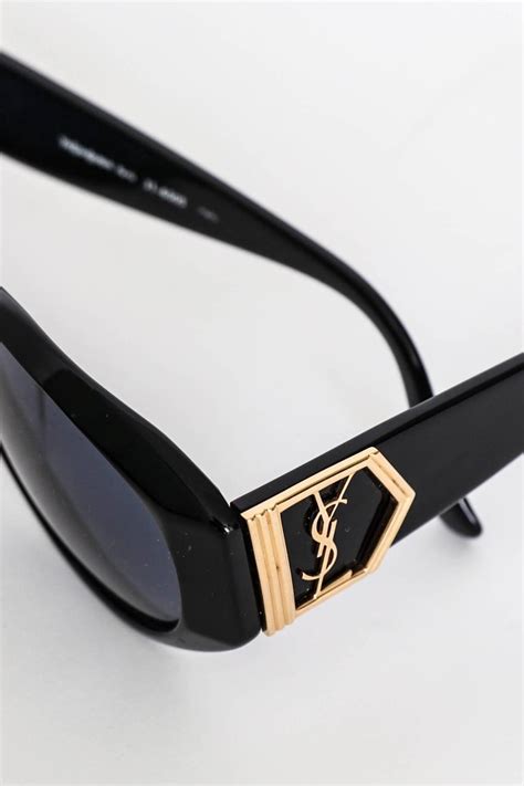 YSL Black Frame with Gold Logo Sunglasses 